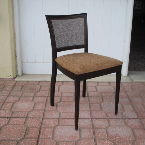 Modern dining set with glass top and 6 beech chairs new