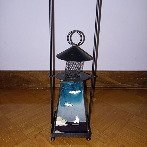 Metal candle holder black like new
