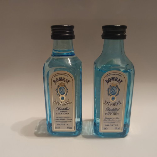 Bombay Gin miniatures, 2 sealed 50ml bottles