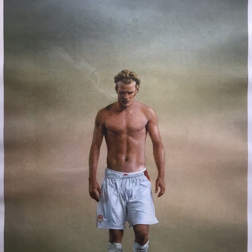 Michalis Makroulakis silk screen print signed football theme