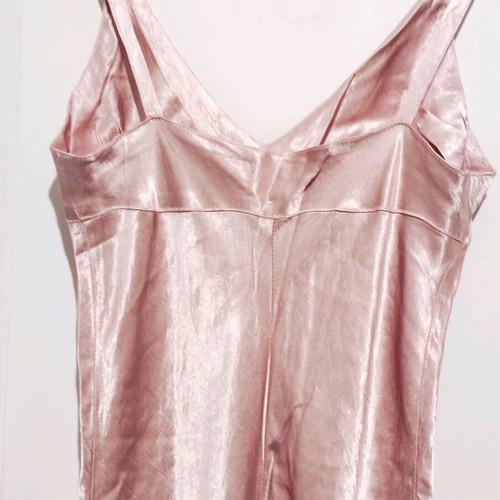 Rose gold dress like new, size M, long, cotton satin
