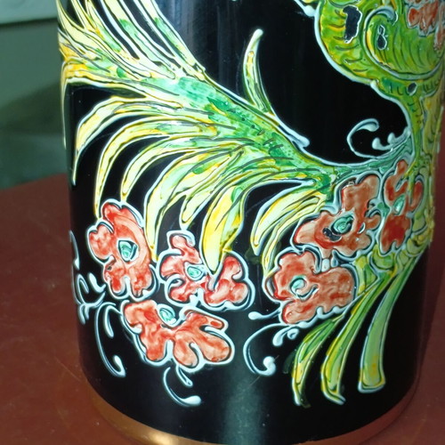 Vase Greek made dark blue with 24k gold overlay, like new