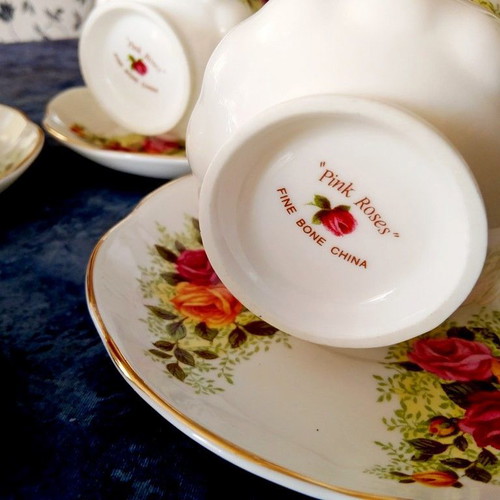 Pink Roses tea cup set of 6