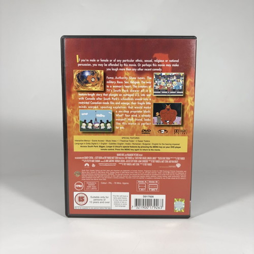 South Park Bigger, Longer & Uncut DVD like new with English subtitles