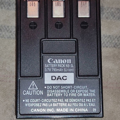 Canon charger CB-2LU and NB-3L lithium battery used