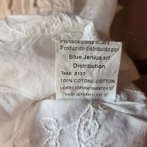 Parasuco Cult S36B cotton blouse size S 36 8 like new, white with embroidery
