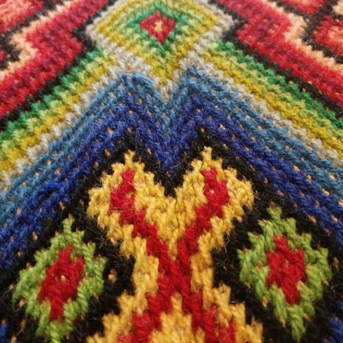 Handmade antique embroidered rug like new