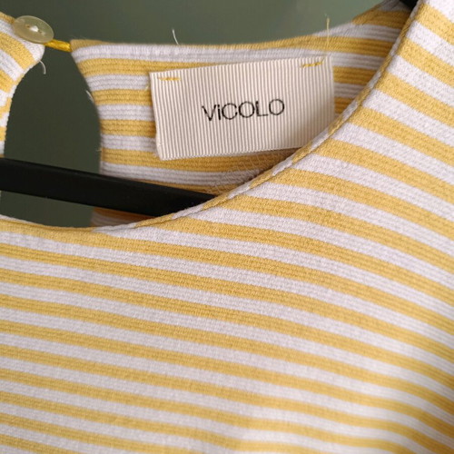 Vicolo striped blouse like new, size M, white and yellow