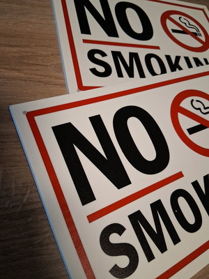 Σετ 2 πινακίδων No Smoking από PVC, καινούργιες