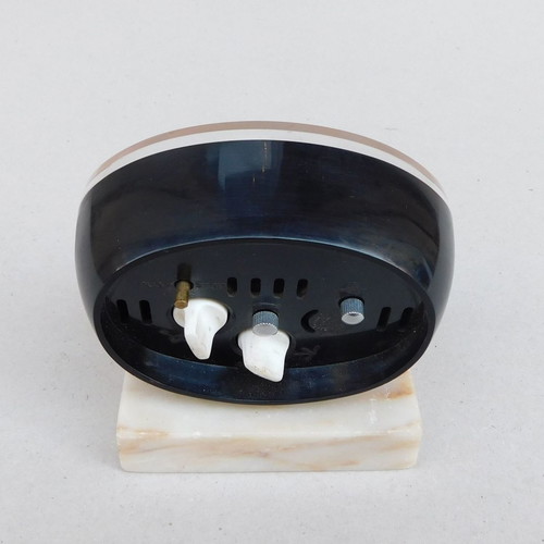 Jerger wind-up alarm clock with vintage marble base