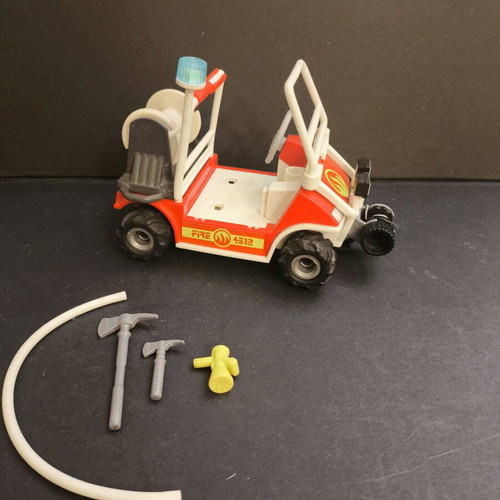 Playmobil mobile fire unit and small fire truck used with missing parts