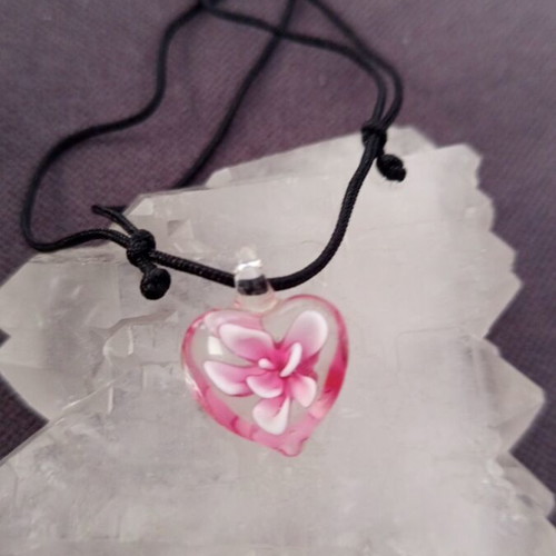 Murano necklace new, white and pink