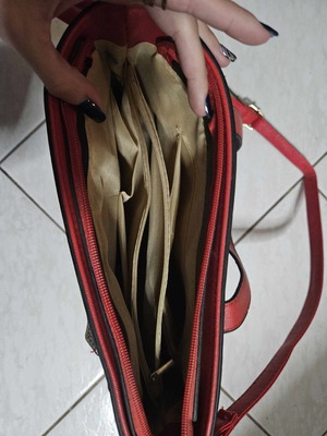 Shoulder bag used, red