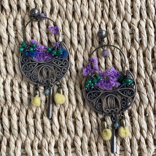 Long silver earrings used