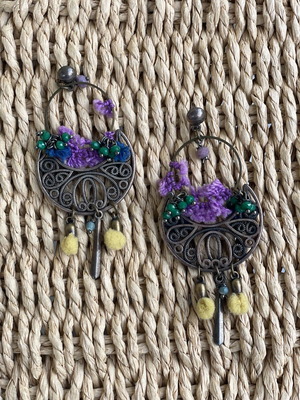 Long silver earrings used
