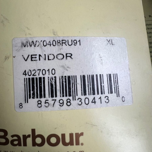 Barbour Vendor Wax Jacket new, rust brown and red, size XL