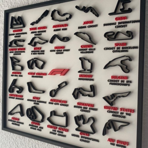 Formula 1 3D board new with tracks and locations