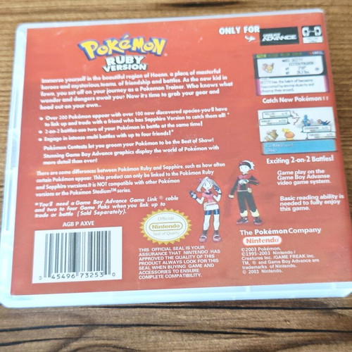 Pokemon Ruby Gameboy Advance Empty Case like new