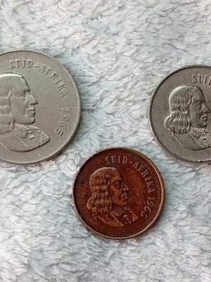 South African coins used, set of 3