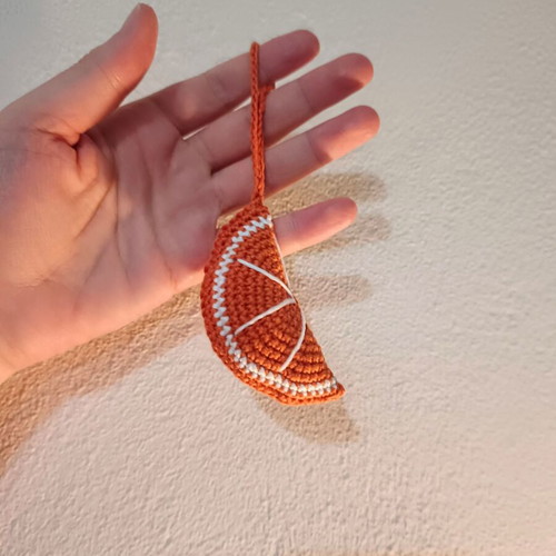 Orange handmade crochet keychain new