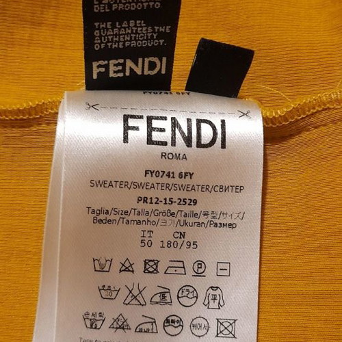 Fendi men's T-shirt new, size S, mustard color