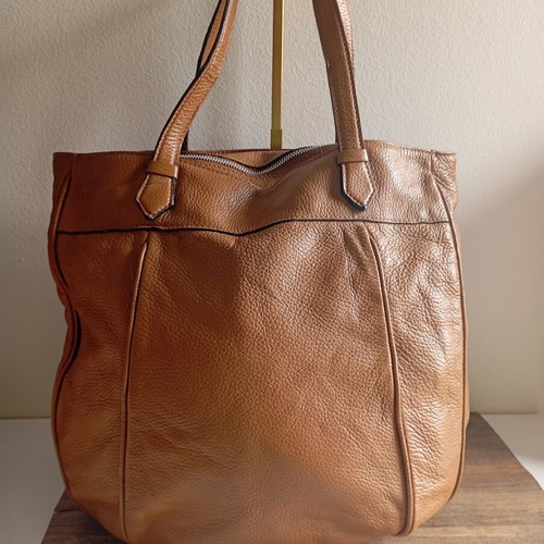 NAK leather shoulder bag used, brown