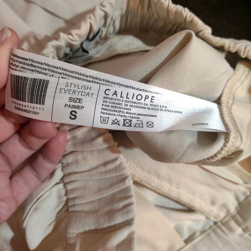 Calliope cotton pants like new, beige, size S
