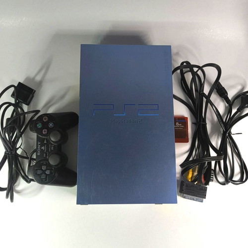 Sony PlayStation 2 Aqua Blue SCPH-50004 PAL console used, collectible edition