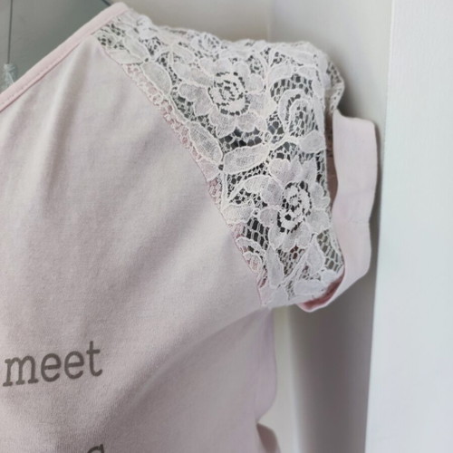 Pajama set used, size Small, soft breathable cotton fabric, pink