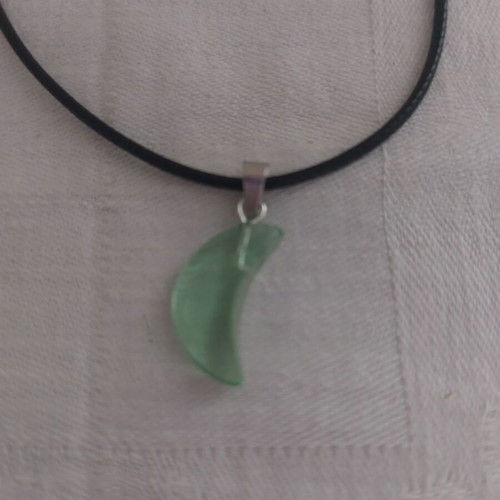 Necklace from PU leather like new, 45 cm plus 5 cm extension, black and green