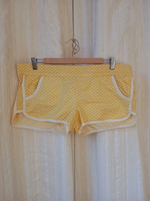 Yellow polka dot shorts, size L-XL