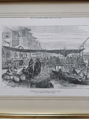 The Illustrated London News 1878 μεταχειρισμένη κορνιζαρισμένη γκραβούρα, Κύπρος Λάρνακα