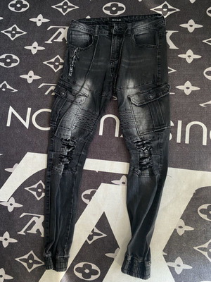 Jeans Leeyo μαύρα μεταχειρισμένα, μέγεθος EU 44, USA 30