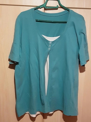 Blouse like new, white - petrol, size XXL