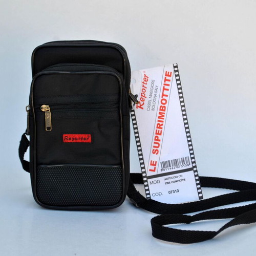 Vintage Reporter Camera Bag black mini shoulder bag from Italy