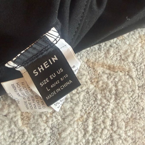 Crop top Shein black backless like new, size L