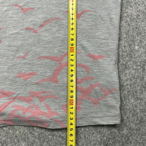 Columbia women's M grey pink print birds scoop neck casual outdoor shirt