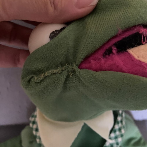 Vintage Kermit the Frog plush toy from early 80s