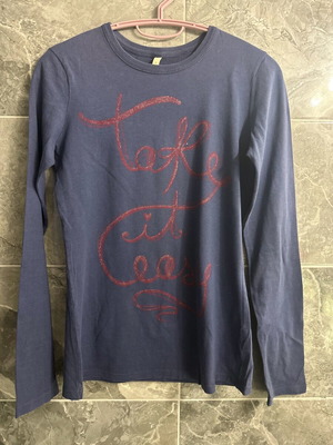 Benetton long sleeve shirt like new, blue and red kids'