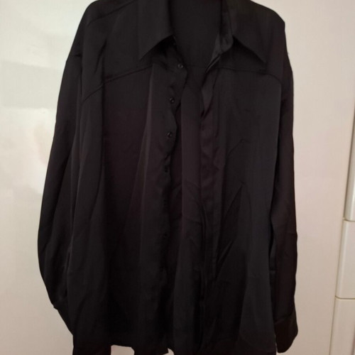 Black satin set Vassia Kostara like new, XL pants and ML shirt