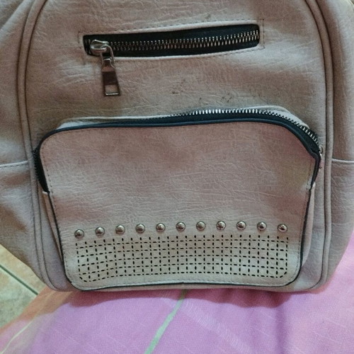 Beige backpack bag used