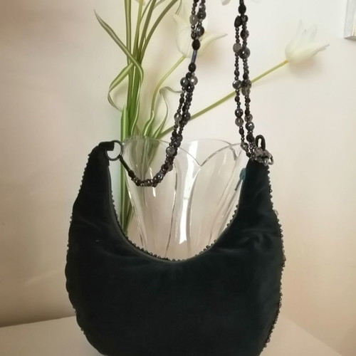 Accessorize shoulder bag authentic used multicolor with embroidery and velvet