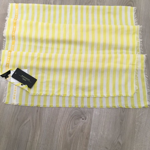 Weekend Max Mara Cotton/Linen Scarf New, White and Yellow