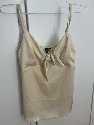 Satin top Jennyfer size medium like new, beige