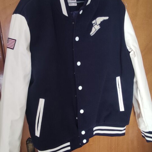 Goodyear college jacket new, white and blue, XL