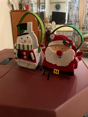Handmade decorative bags like new, pack of 2, Christmas