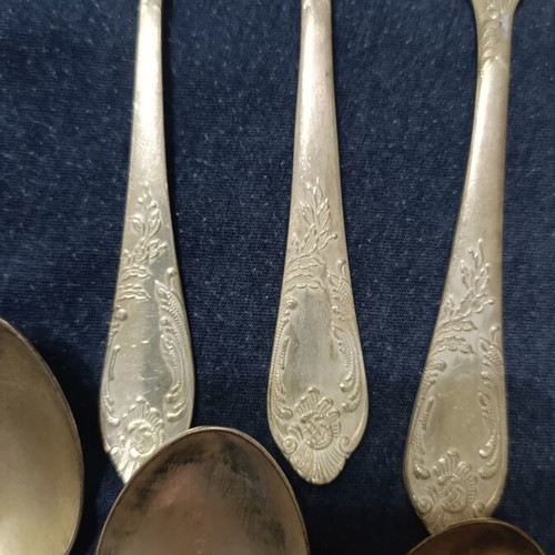 Vintage Russian Cutlery Set with Spoons, Forks and Gift Knives
