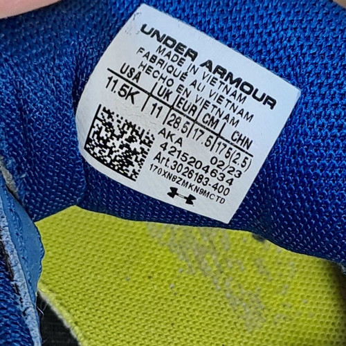 Under Armour Bps Assert 10 Kids Athletic Shoes Used Blue Size 29