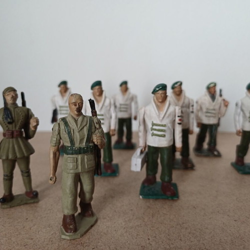 Pal Vintage Military Figures Used, Pack of 15, 1960s