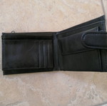 Mcan men's wallet new, black with brown decoration